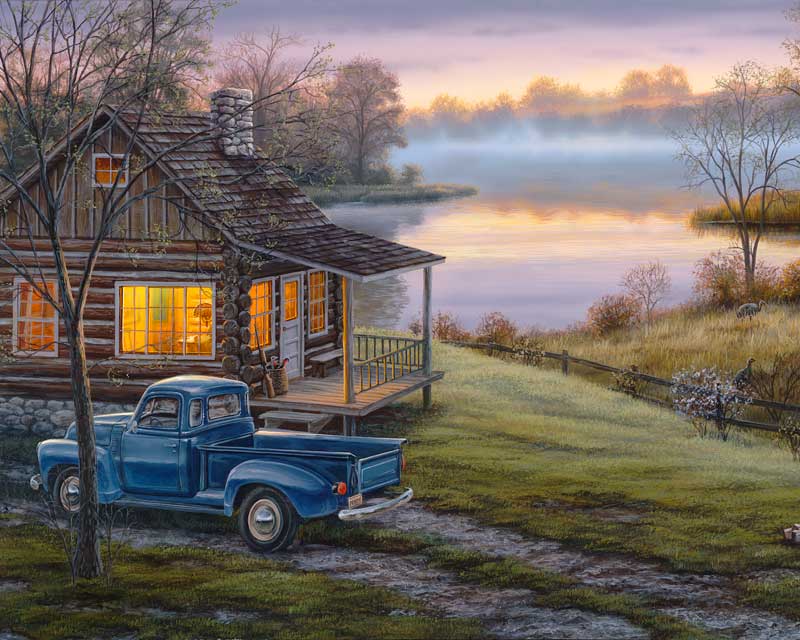 Cabin Near River Paint By Numbers  Landscape paintings, Canvas painting  landscape, Paint by number