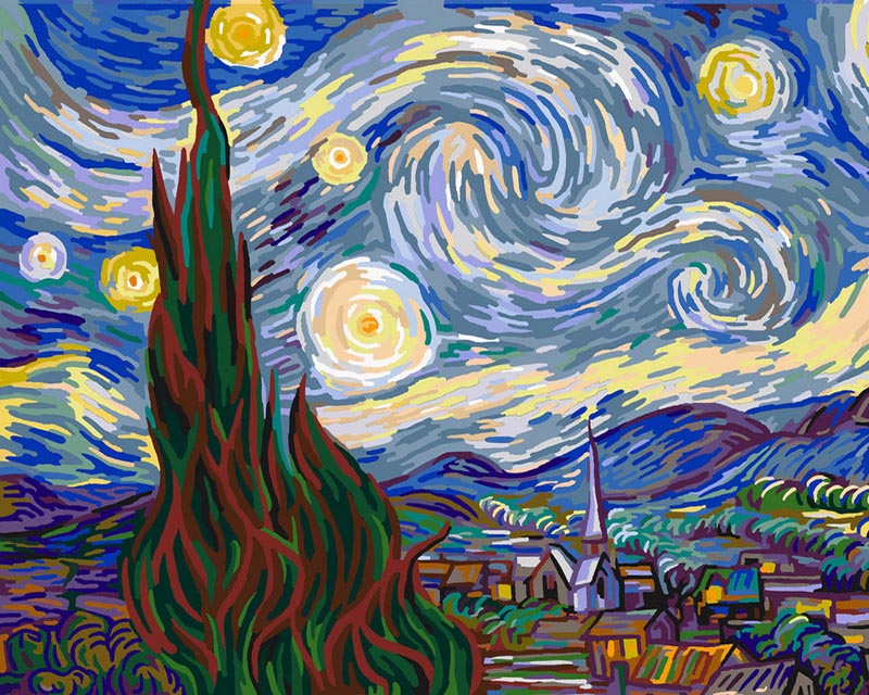 Peinture par numéro Van Gogh's Starry Night pour adultes - Kit créatif numero  d'art Bimago