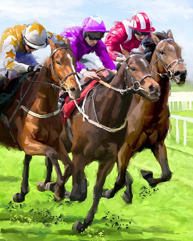 Horse racing paint by number
