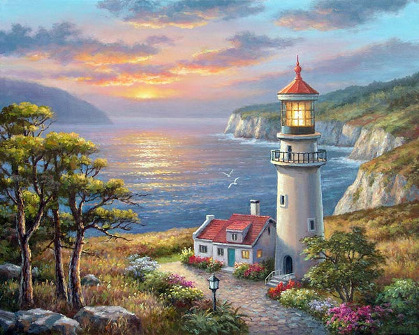 Paint By Number Kit for Adults - Lighthouse - DIY Painting By Numbers