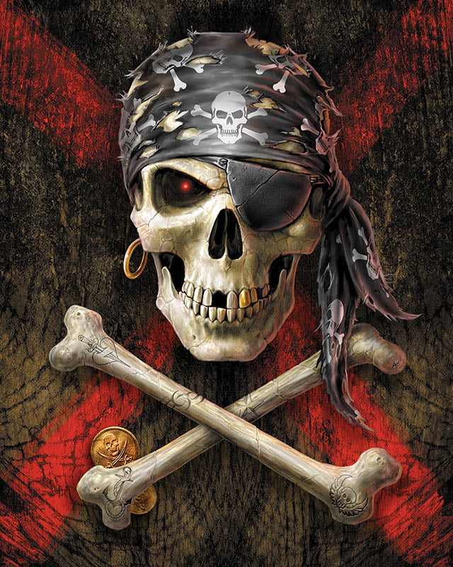 Pirate skull paint by number